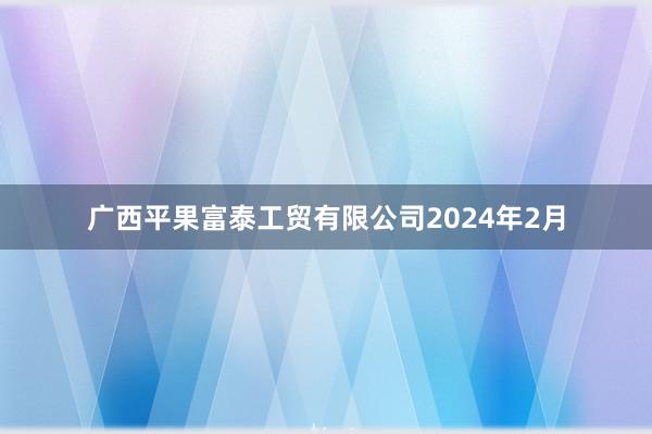 广西平果富泰工贸有限公司2024年2月